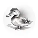 duck holding knife tattoo design idea