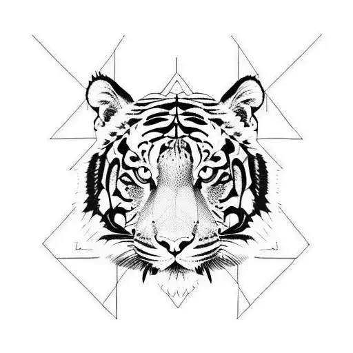 cool Nepal and tiger  tattoo design idea