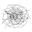 Atomic model mixed with solar system  tattoo design idea