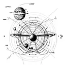 Atomic model mixed with solar system  tattoo design idea