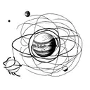 Atomic model mixed with solar system  tattoo design idea