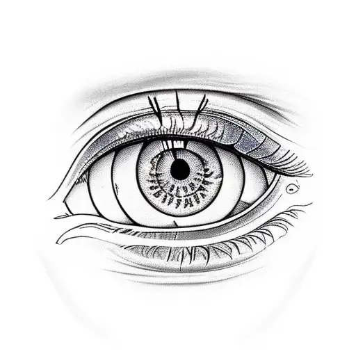 female eye with snakes in a triangle tattoo design idea