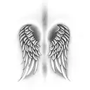 angel wings with the letter B. memorial piece. 01/29/2013. roses. angel.  tattoo design idea