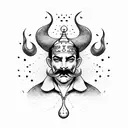 jester with mustache full body tattoo design idea