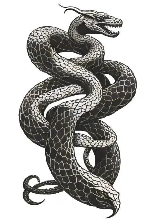 Ouroboros snake tattoo design idea