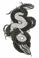 Ouroboros snake tattoo design idea