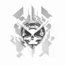 cyberpunk four elements  tattoo design idea