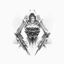 cyberpunk four elements  tattoo design idea