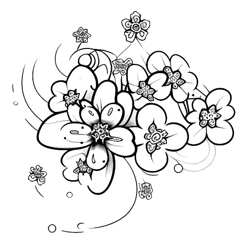 forget me not flower tattoo design idea