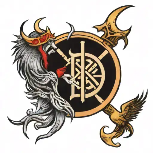 the word INVICTUS Viking runes tattoo design idea