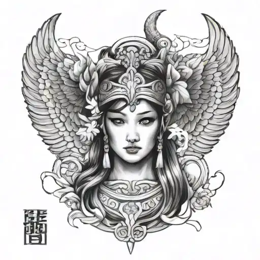 athena greek goddess tattoo design idea