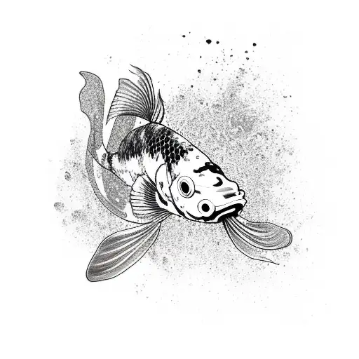 A black and white koi fish swimming in a margarita glass tattoo design idea