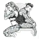 couple stripping  tattoo design idea