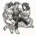 couple stripping  tattoo design idea