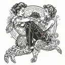 couple stripping  tattoo design idea