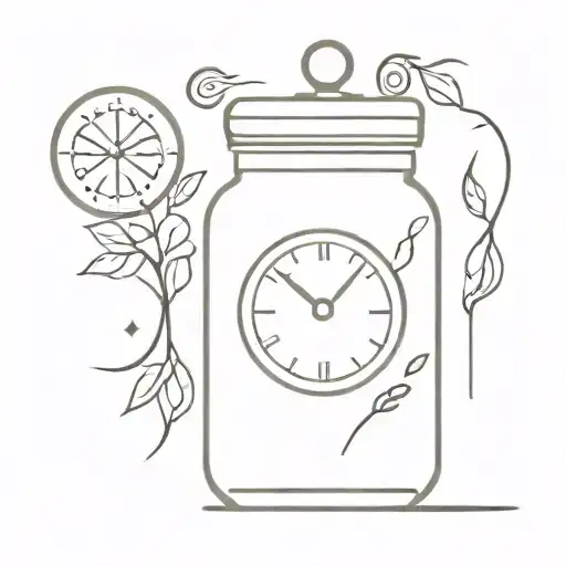 clock jar tattoo design idea