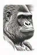gorilla face tattoo design idea