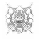 Digivice from Digimon Adventure with Gabumon on its screen tattoo design idea
