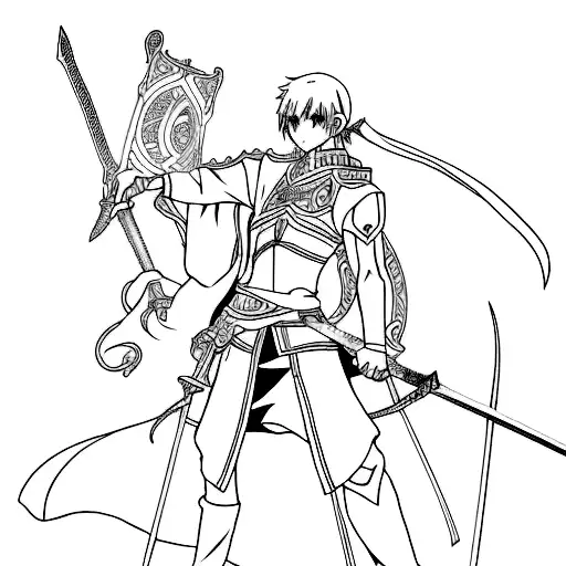 Incorporate a sword into an anime-inspired tattoo design tattoo design idea