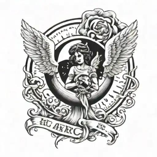 angel in the sphere tattoo design idea