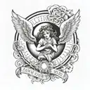 angel in the sphere tattoo design idea