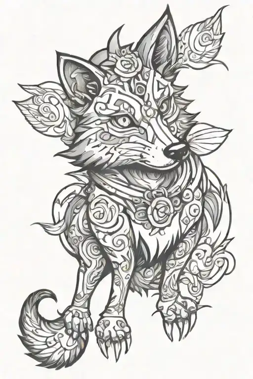 valentine wolf tattoo design idea