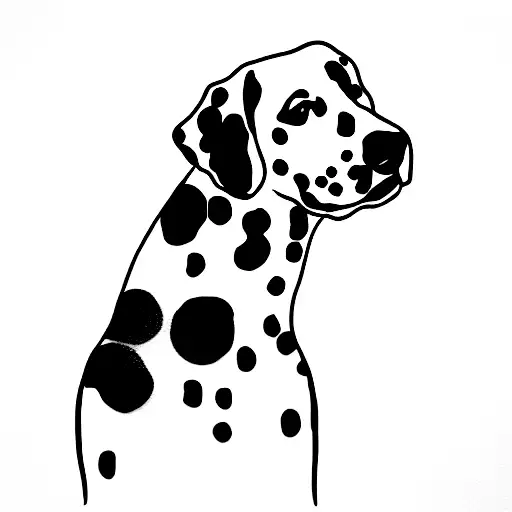 Dalmatian with flowers  tattoo design idea