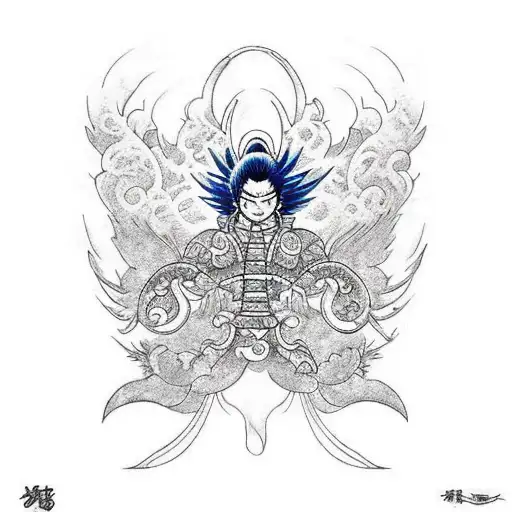 suzaku in diving tattoo design idea