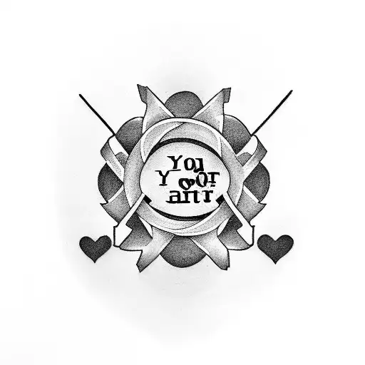 cancer symbol with the words "together or apart" on top of symbol and "you are always in my heart" on bottom of symbol tattoo design idea