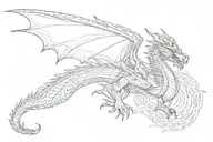 dragon flying tattoo design idea