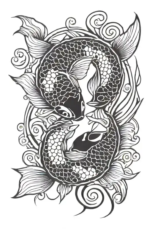 koi fish yin yang tattoo design idea