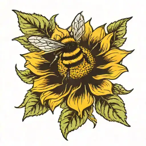 book with vintage bee cover featuring sunflower and yellow rose background  tattoo design idea