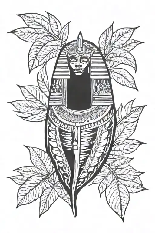 Egyptian mango with the god tattoo design idea