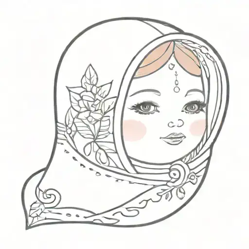 classic russian matryoshka doll tattoo design idea