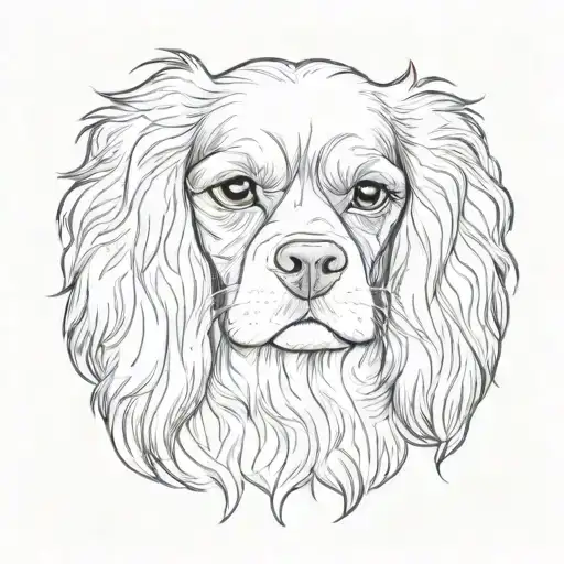 cavalier king charles spaniel tattoo design idea