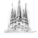 Icarus maze inspirede in La sagrada Famiglia tattoo design idea