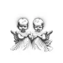 two baby angels  tattoo design idea