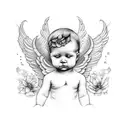 two baby angels  tattoo design idea