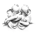 two cherubs tattoo design idea