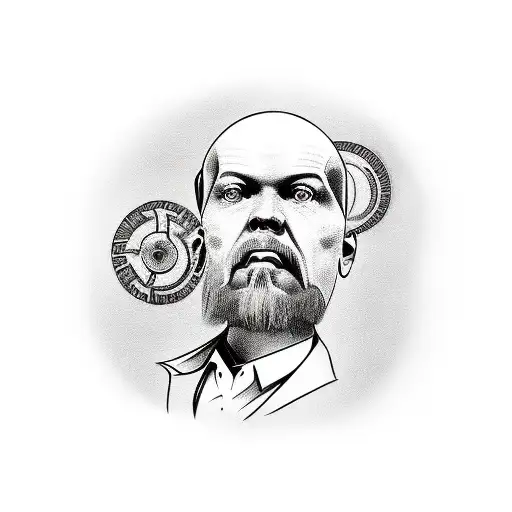 Cyborg Vladimir Lenin tattoo design idea
