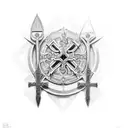 cross and sword tattoo design idea