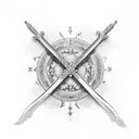 cross and sword tattoo design idea