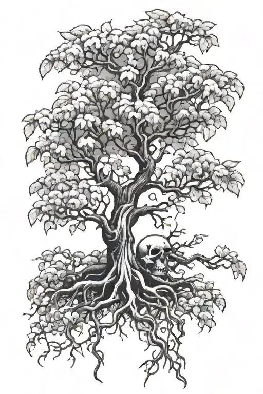 poison tree growing tattoo design idea