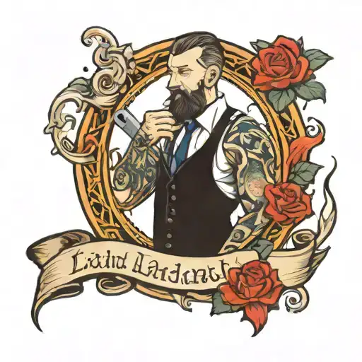 landlord being guillotined tattoo design idea