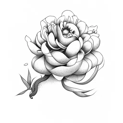 peony flower snake no skin tattoo tattoo design idea