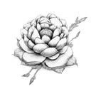 peony flower snake tattoo design idea
