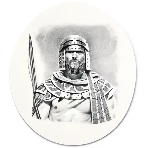Roman soldier tattoo design idea
