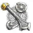 thors hammer tattoo design idea