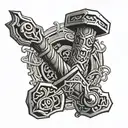 thors hammer tattoo design idea