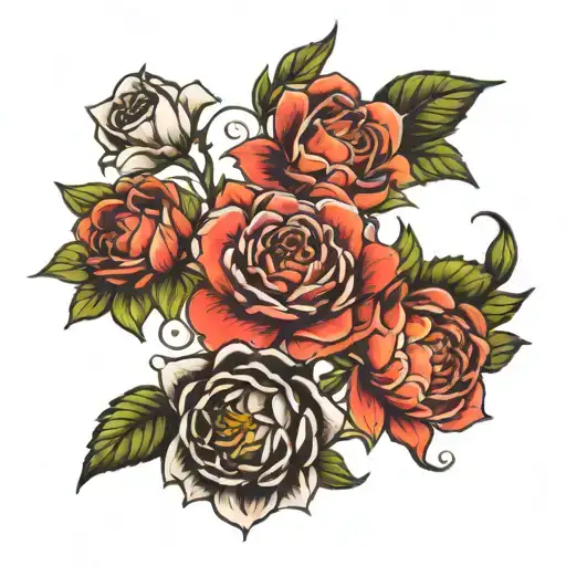 birth flowers July August November April September  tattoo design idea